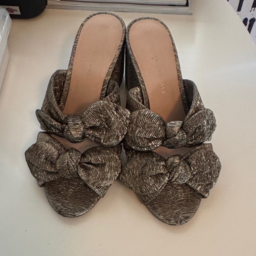 Loeffler Randall Metallic Bow Mules